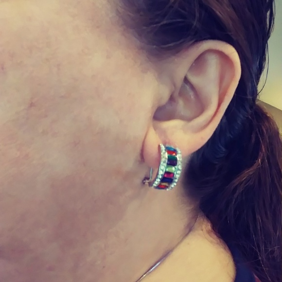 Multicolor Crystal Earrings NWT- - Picture 4 of 4